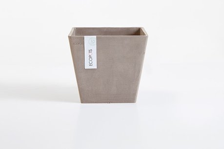 Ecopots Rotterdam vierkant 30 cm taupe - planten/bloembak-pot Ecopots Rotterdam vierkant 30 cm taupe - planten/bloembak-pot