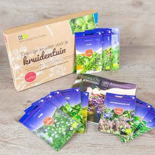 Biologische zadenpakket 'De kruidentuin' Biologische zadenpakket 'De kruidentuin'