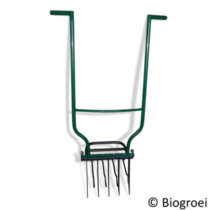 Ergonomische woelvork met verkruimelaar Ergonomische woelvork met verkruimelaar