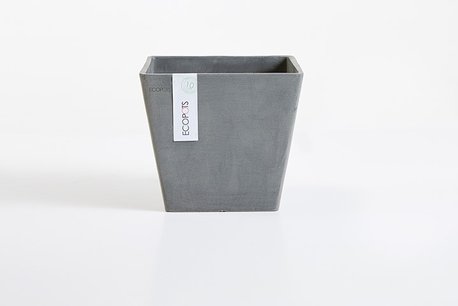 Ecopots Rotterdam vierkant 20 cm grijs - planten/bloembak-pot Ecopots Rotterdam vierkant 20 cm grijs - planten/bloembak-pot