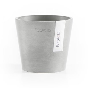 Ecopots Amsterdam mini rond 10,5 cm wit grijs - planten/bloembak-pot Ecopots Amsterdam mini rond 10,5 cm wit grijs - planten/bloembak-pot