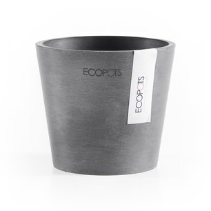 Ecopots Amsterdam mini rond 10,5 cm grijs - planten/bloembak-pot Ecopots Amsterdam mini rond 10,5 cm grijs - planten/bloembak-pot