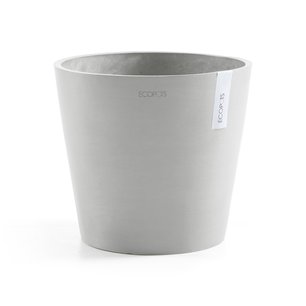 Ecopots Amsterdam 30 cm wit grijs - planten/bloembak-pot Ecopots Amsterdam 30 cm wit grijs - planten/bloembak-pot