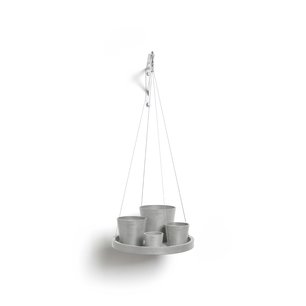 Ecopots hangend 'hangende schotel' 36 cm - wit grijs Ecopots hangend 'hangende schotel' 36 cm - wit grijs