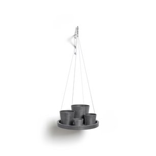 Ecopots hangend 'hangende schotel' 36 cm - grijs Ecopots hangend 'hangende schotel' 36 cm - grijs