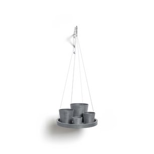 Ecopots hangend 'hangende schotel' 36 cm - blauw grijs Ecopots hangend 'hangende schotel' 36 cm - blauw grijs