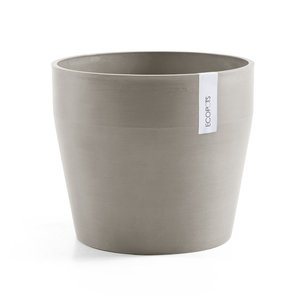 Ecopots Sankara rond 40 cm taupe - planten/bloembak-pot Ecopots Sankara rond 40 cm taupe - planten/bloembak-pot